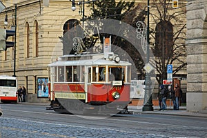 Beautiful old tram in prague